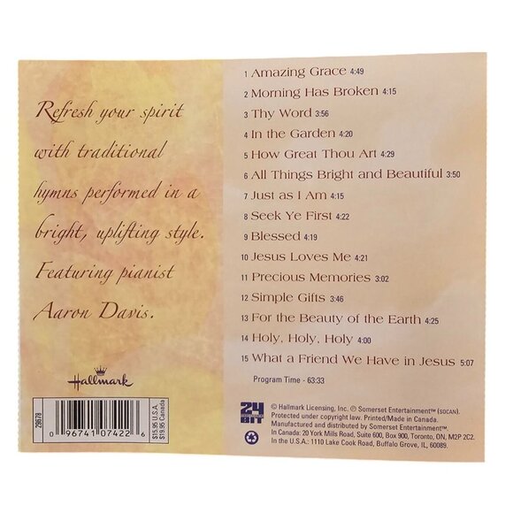 Hallmark Amazing Grace Hymns Music CD By Aaron Davis 37672cd - Picture 2 of 2